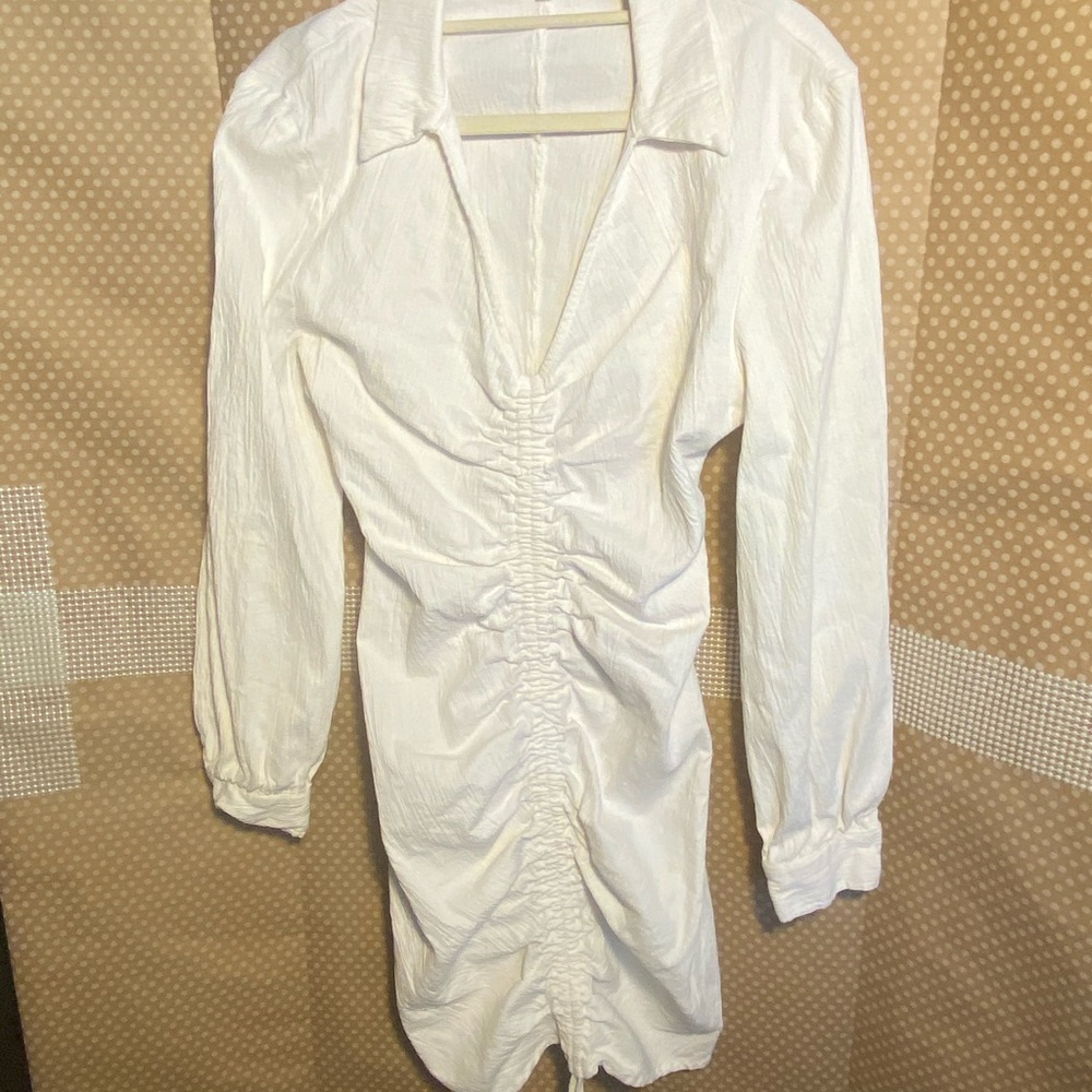 Cream Drawstring Dress
